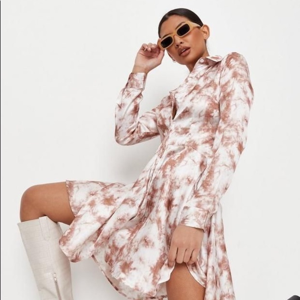 NWT Pink Marble Shirt Dress Missguided size 10